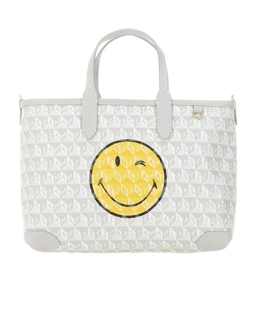 Anya Hindmarch White I Am A Plastic Bag Wink Tote Bag Xs
