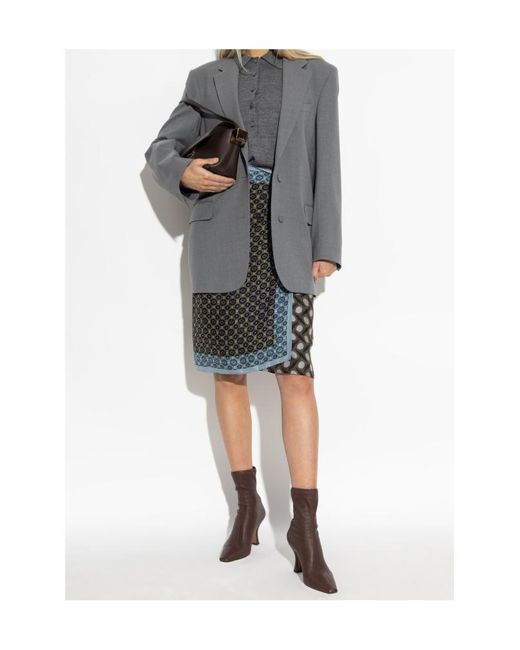 Dries Van Noten Gray Single Breasted Blazer