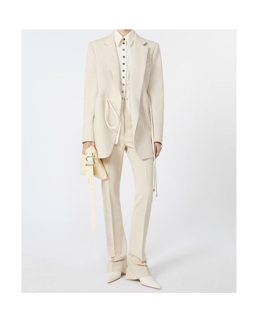 Sportmax White Azoto Button-Up Long-Sleeved Shirt