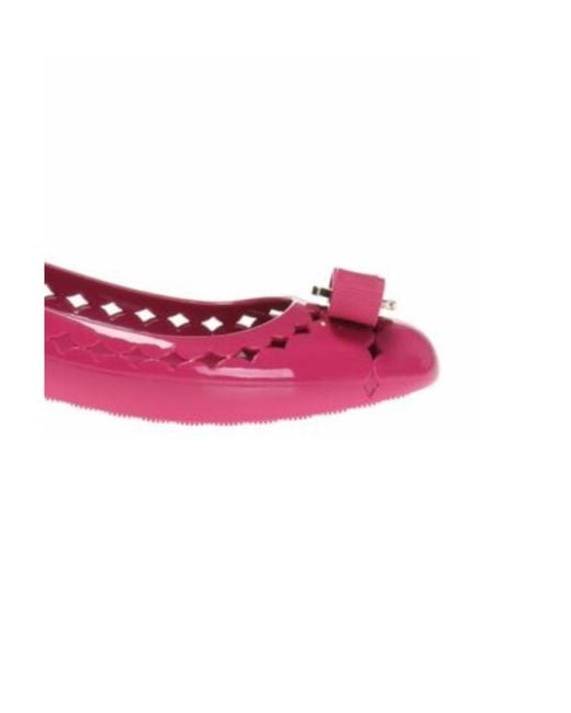 Ferragamo Pink Bow Ballet Shoes