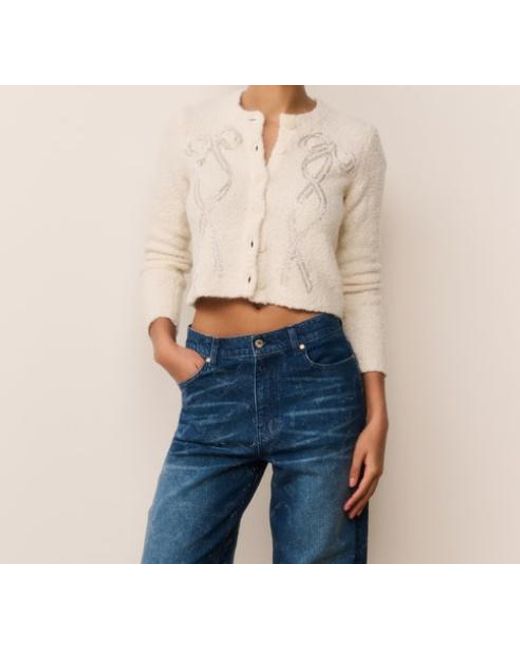 LoveShackFancy White Leocadia Embellished Cardigan