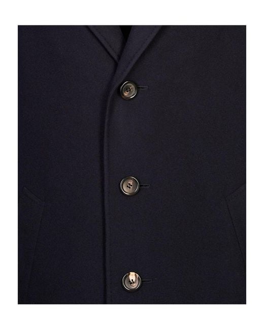 Canali Blue Long-Sleeved Coat for men
