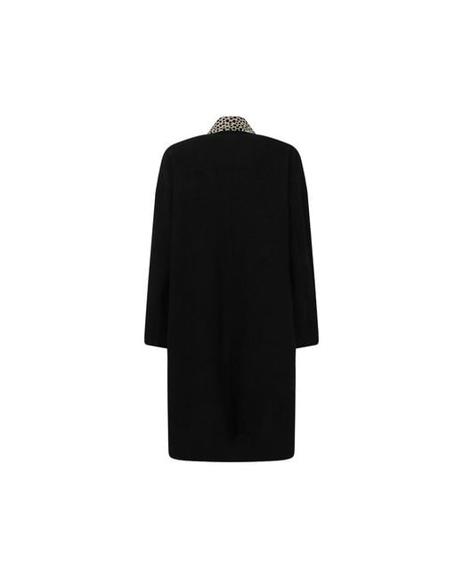 Rohe Black Heetah Collar Wool Coat