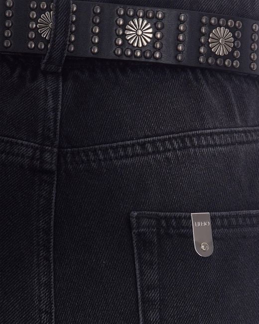 Liu Jo Blue Belted Wide Leg Jeans