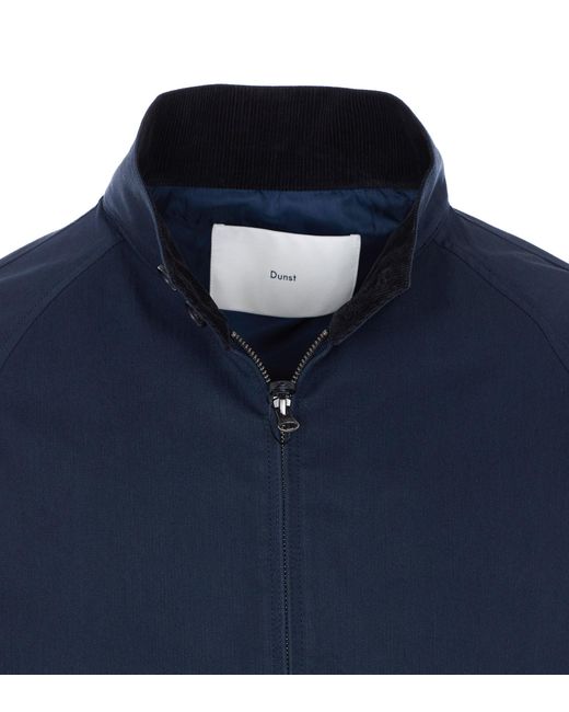 DUNST Blue Zip-Up Stand Collar Jacket for men
