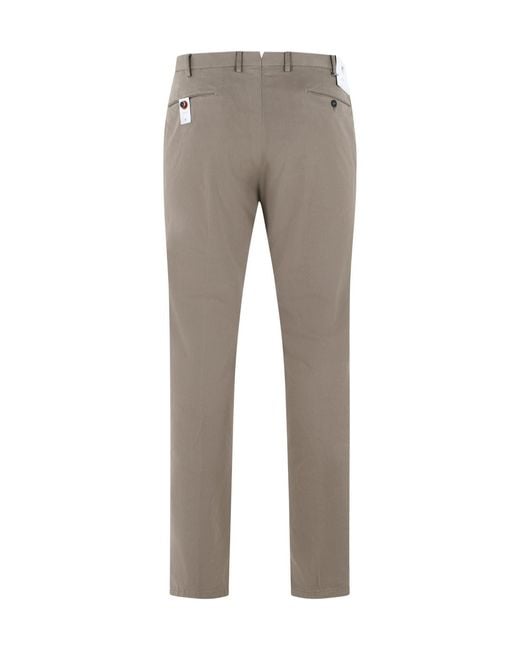 PT01 Gray Casual Trousers With Belt Loops for men