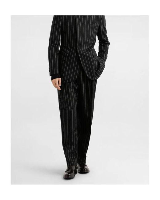 Dolce & Gabbana Black Striped Trousers for men