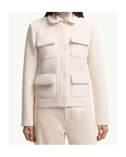 Moncler Natural Guimauve Down Shirt Jacket