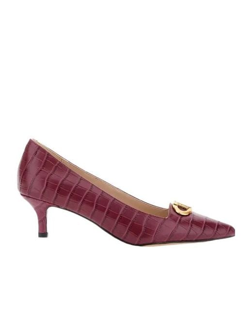Twinset Purple Crocodile-Effect Pumps