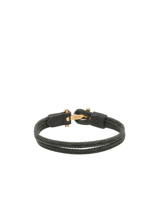 Tom Ford White T Logo Plaque Bracelet for men