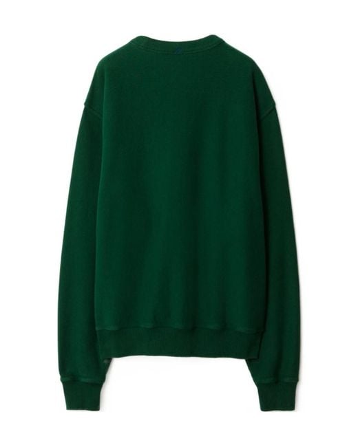 Burberry Green Ekd Logo-Patch Crewneck Sweatshirt for men