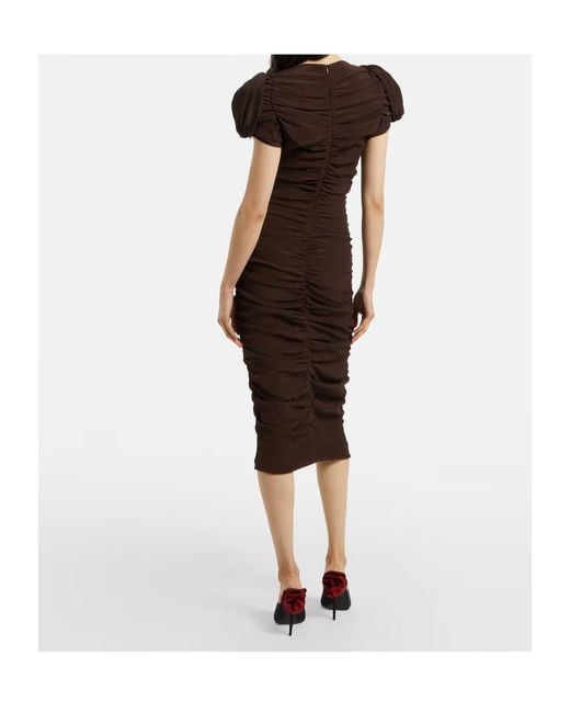 Magda Butrym Brown Short Sleeve Dress