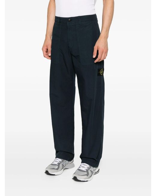 Stone Island Blue Belt Loops Slacks for men