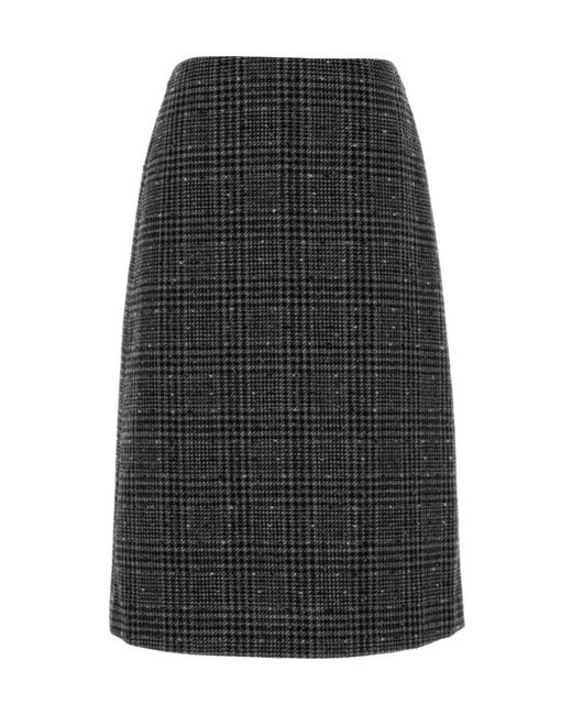 Fendi Black Checked Skirt