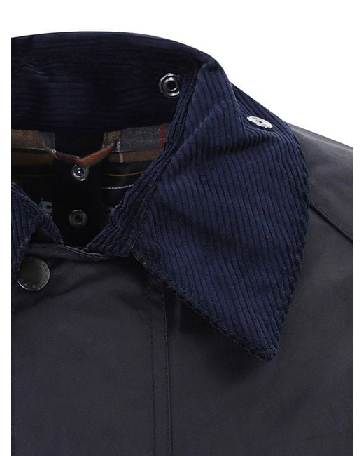 Barbour Blue Beaufort Long Sleeved Wax Jacket for men