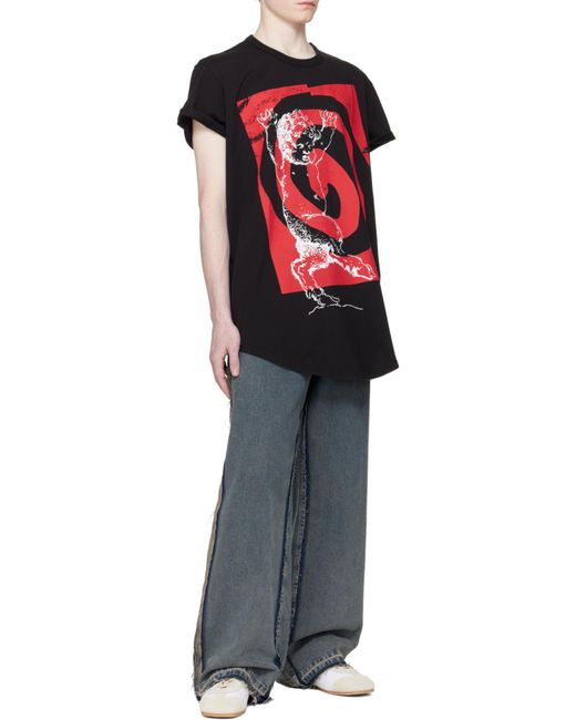 Vivienne Westwood Red Swirl Longline T-Shirt for men