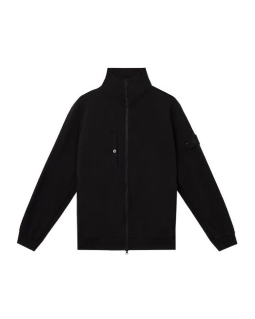 Stone Island Black Zippered Sweatshirt for men