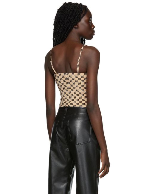 M I S B H V Pink Chain-Embellished Monogram Top