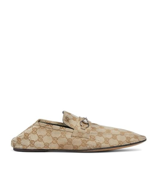 Gucci White Worn-Out Effect Horsebit Loafers for men