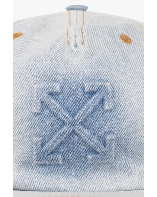 Off-White c/o Virgil Abloh Blue Arrows Denim Baseball Cap for men