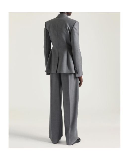 Givenchy Gray Double Breasted Straight Hem Jacket