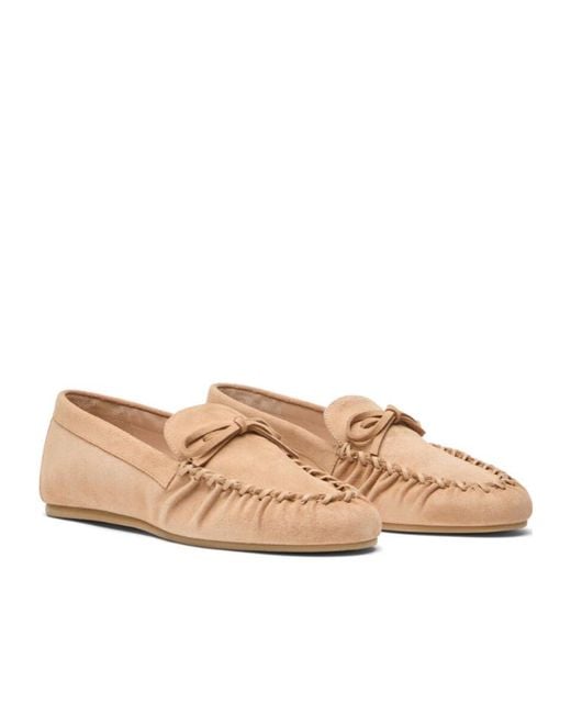 Stuart Weitzman Natural Britt Bow Loafer