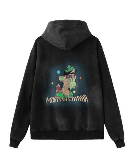 Marissa Chiara Black Long-Sleeved Zip-Up Sweatshirt