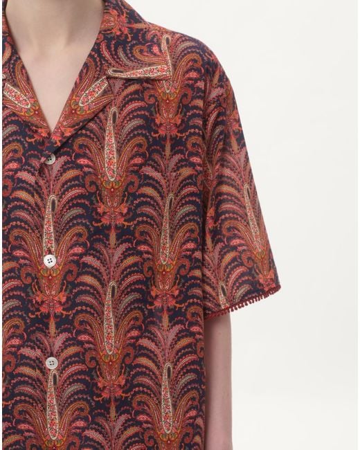 Valentino Red All-Over Patterned Button-Up Shirt for men