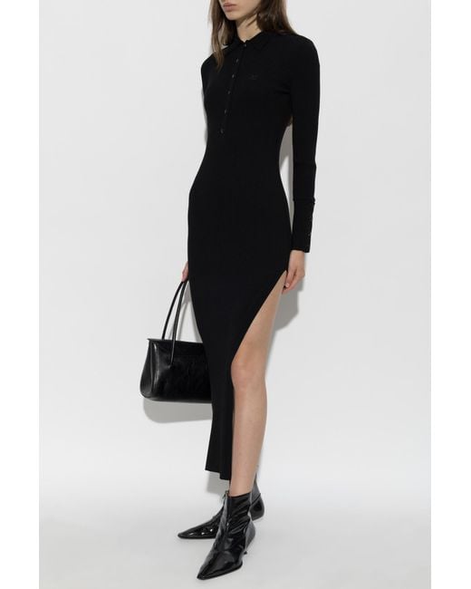 Courreges Black Long-Sleeved Dress