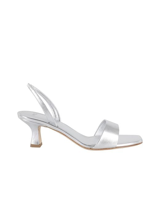 3Juin White 55Mm Metallic-Finish Sandals