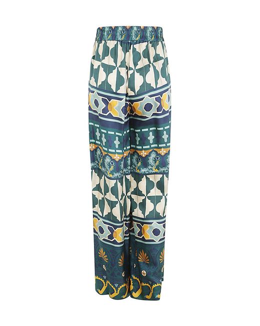 LaDoubleJ Blue Geometrical Casual Pants