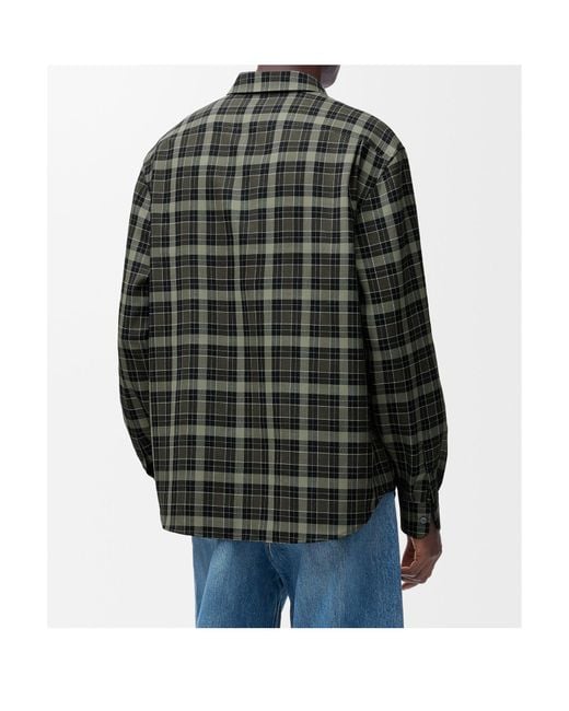 Loewe Gray Checked Long-Sleeved Shirt for men