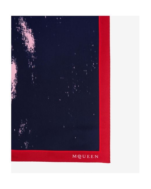 McQueen Pink Skull Finished-Edge Scarf