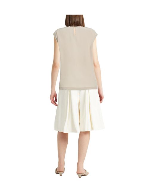 Brunello Cucinelli Natural Crepe Tops