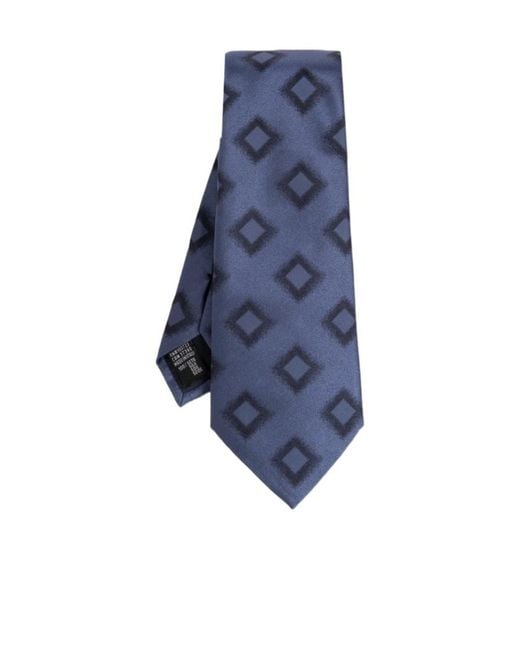 Giorgio Armani Blue Geometric Silk Tie for men