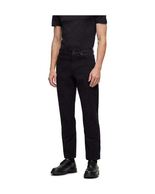 Boss Black Diamondquilted Straightleg Trousers for men