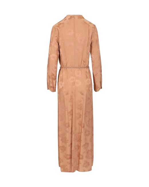 Forte_forte Pink Bouquet Jacquard Belted Dress