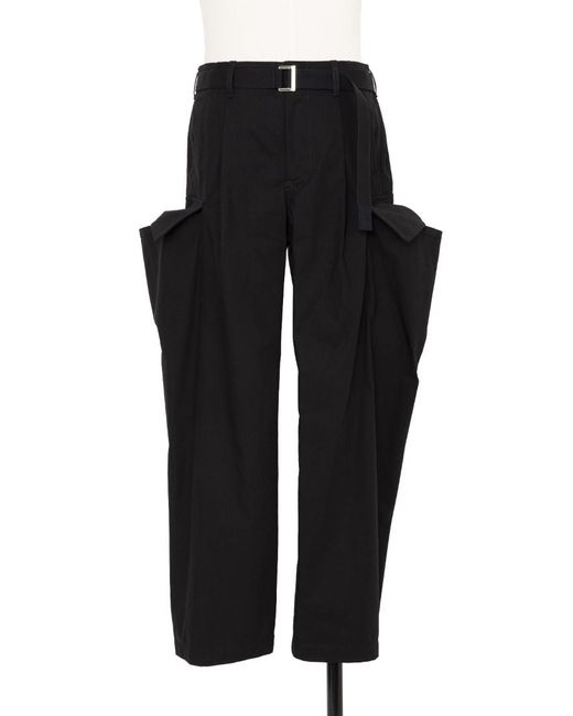 Sacai Black Belted Trousers for men