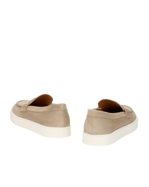 Doucal's Natural Suede Slip-On Moccasins for men