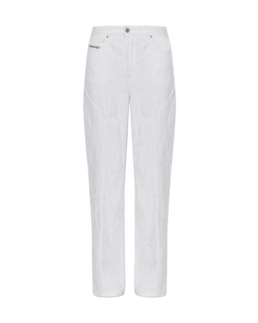 DIESEL White 1971 D-Sent Straight-Leg Jeans
