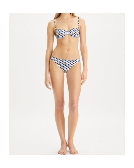 Tory Burch Blue Printed Underwire Bikini Top