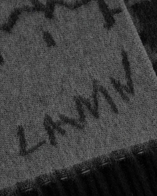 Lanvin Black Logo Tassel Scarf for men