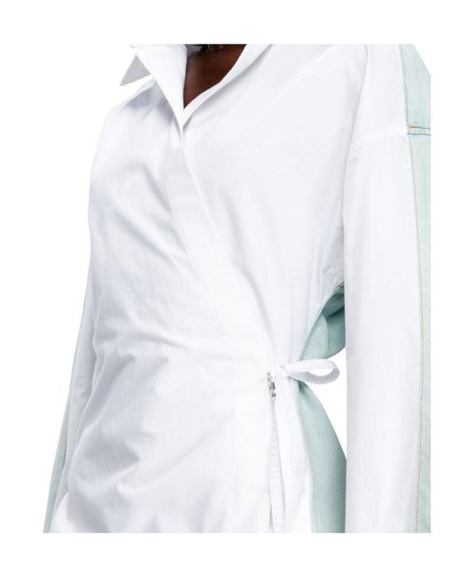 DIESEL White D-Elphi-Den Wrap Shirt Dress