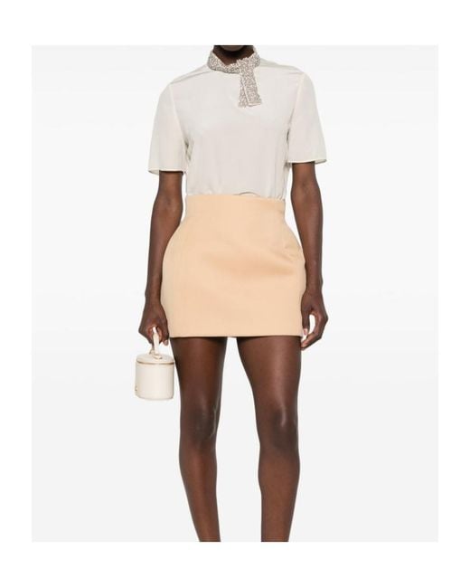 Valentino White Embellished Short-Sleeved Top
