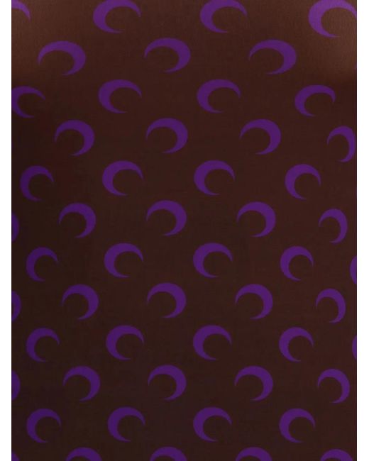 MARINE SERRE Purple Moon-Print High-Neck Top