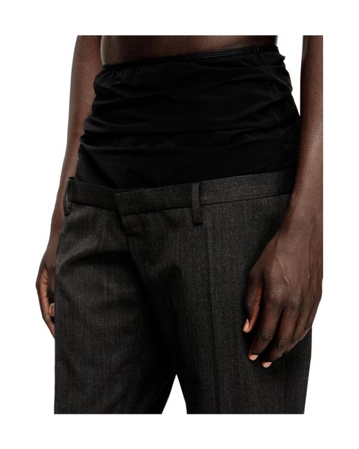 DIESEL Black High-Waisted Casual Pants