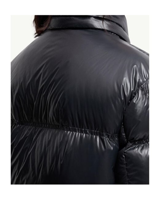 Moncler Black Erea Square-Quilted Hooded Short Down Jacket