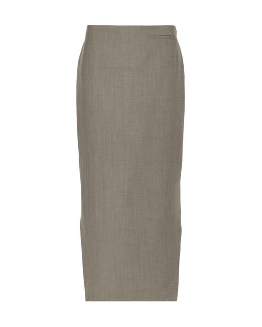 Givenchy Gray High-Low Hem Wool Skirt