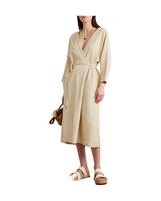 Mara Hoffman Natural Tiffany Textured Organic Cotton-Blend Wrap Dress