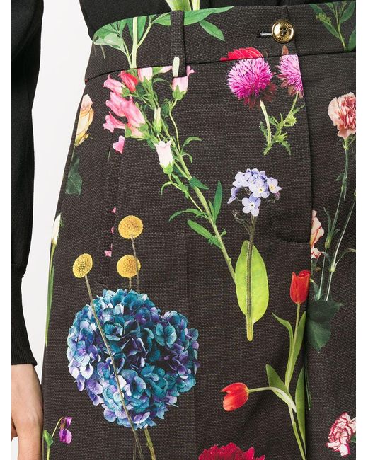 Moschino Green Floral Print Shorts